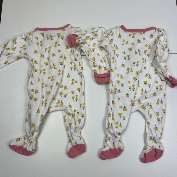 Bundle of 2 Cloud Island 2-Way Zip Footie Pajamas Sz NB - Picture 2 of 5